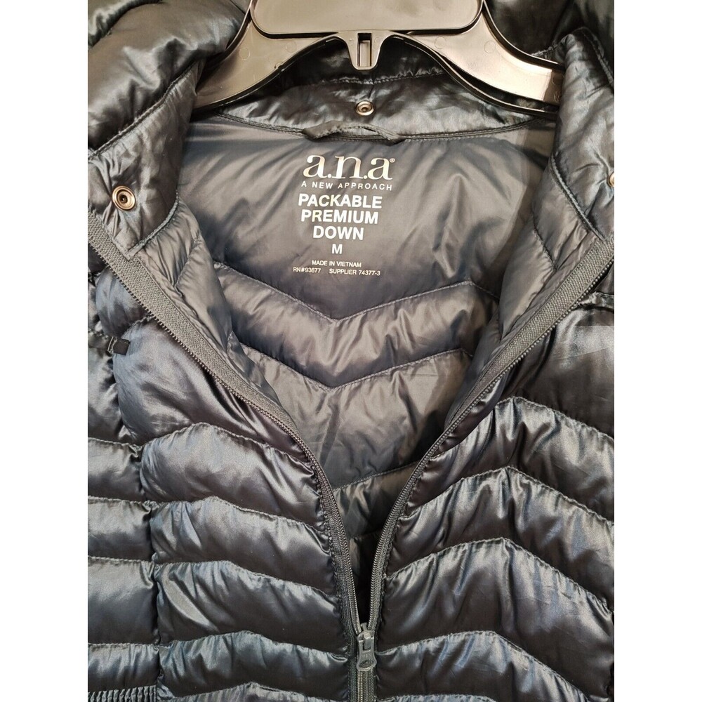 ANA  Packable Premium Down Puffer Full Zip Jacket Smocked Size  Medium - Picture 3 of 3